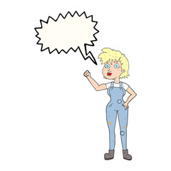 speech bubble cartoon confident farmer woman