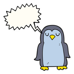 speech bubble cartoon penguin