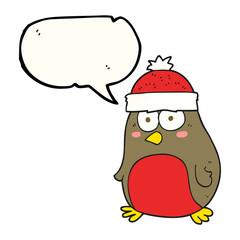 speech bubble cartoon christmas robin