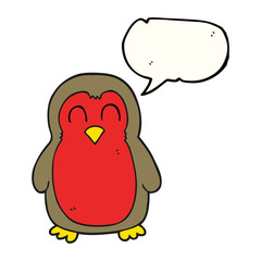 speech bubble cartoon christmas robin