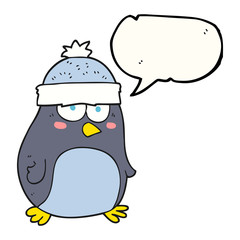 speech bubble cartoon penguin