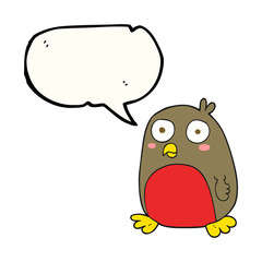 speech bubble cartoon christmas robin