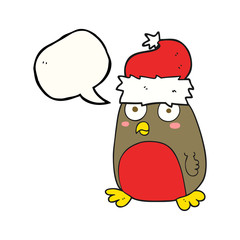speech bubble cartoon christmas robin