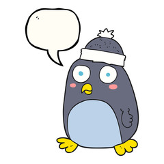 speech bubble cartoon penguin