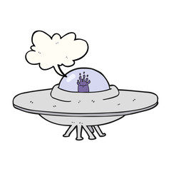 speech bubble cartoon flying saucer