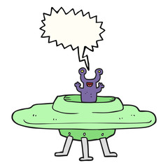 speech bubble cartoon flying saucer