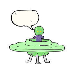 speech bubble cartoon flying saucer