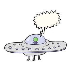 speech bubble cartoon flying saucer