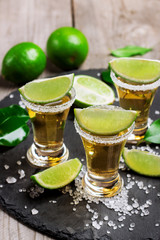Gold mexican tequila shot