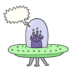 speech bubble cartoon flying saucer