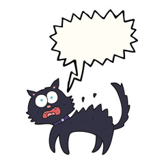 speech bubble cartoon scared black cat