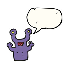 speech bubble cartoon little alien