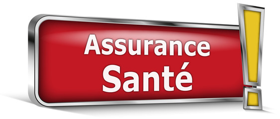 Assurance santé sur panneau rouge