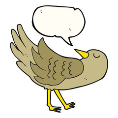 speech bubble cartoon bird
