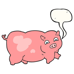 speech bubble cartoon pig