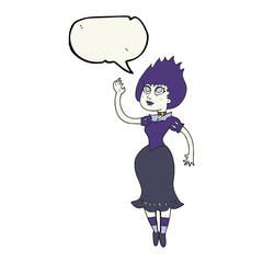 speech bubble cartoon vampire girl