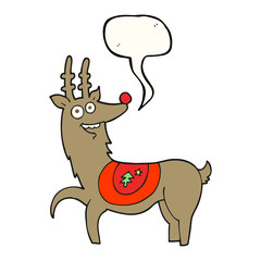 speech bubble cartoon christmas reindeer