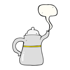 speech bubble cartoon coffee pot