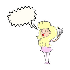 speech bubble cartoon woman brushing hair