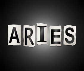 Aries word concept.