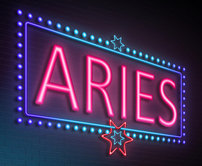 Aries neon sign.