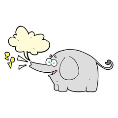 speech bubble cartoon trumpeting elephant