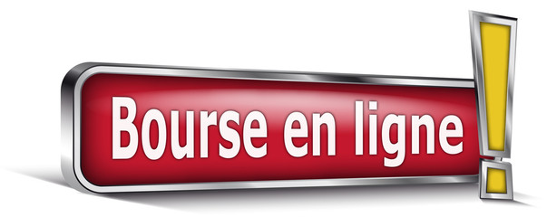 Bourse en ligne sur panneau rouge