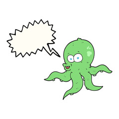 speech bubble cartoon octopus