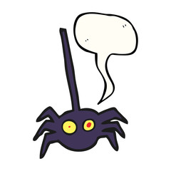 speech bubble cartoon halloween spider