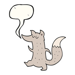 speech bubble cartoon cute wolf
