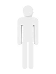 Icon man on a white background. 3d render