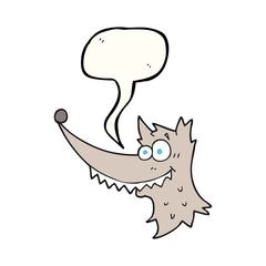 speech bubble cartoon wolf head