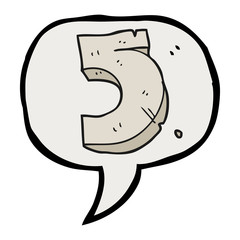 speech bubble cartoon stone number five