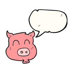 speech bubble cartoon pig