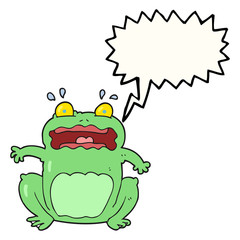 speech bubble cartoon funny frightened frog