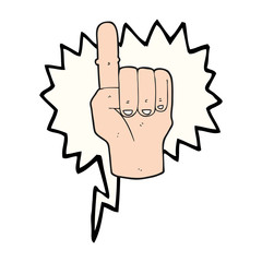 speech bubble cartoon pointing finger