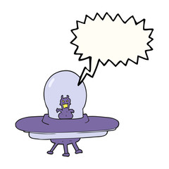 speech bubble cartoon alien spaceship