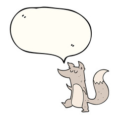 speech bubble cartoon little wolf
