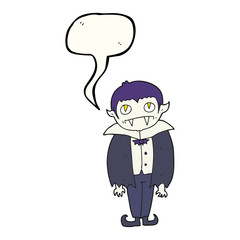 speech bubble cartoon vampire boy