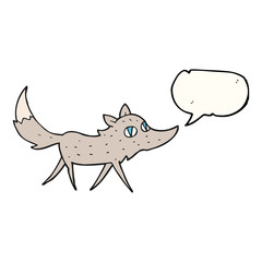 speech bubble cartoon little wolf