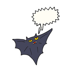 speech bubble cartoon halloween bat