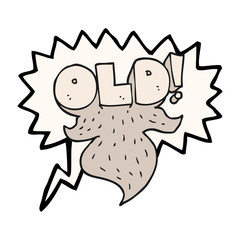 speech bubble cartoon old sign