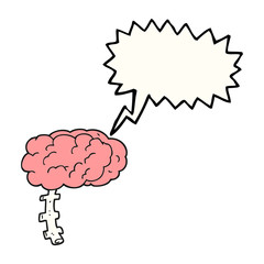 speech bubble cartoon brain