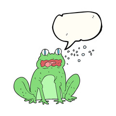speech bubble cartoon burping frog