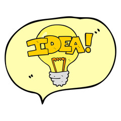 speech bubble cartoon idea light bulb symbol