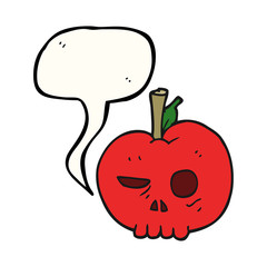 speech bubble cartoon poison apple