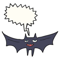 speech bubble cartoon halloween bat