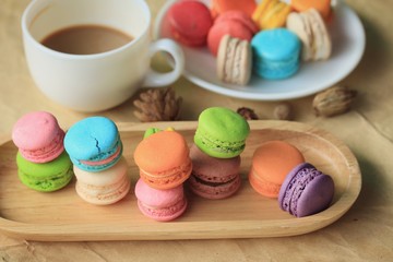 macaroons and hot coffee