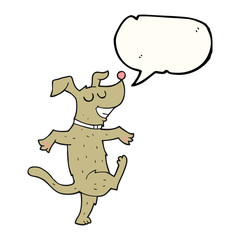 speech bubble cartoon dancing dog