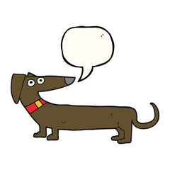 speech bubble cartoon sausage dog